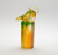 Molten glass leopard - Léopard en pâte de verre "Cristal de Paris"
